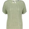 Red Button Jerry Lurex Ajour Jumper - Pearl & SummerSage - Image 6
