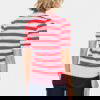 Saint Tropez Pink Flame Mila SS Block Stripe Pullover - Image 7