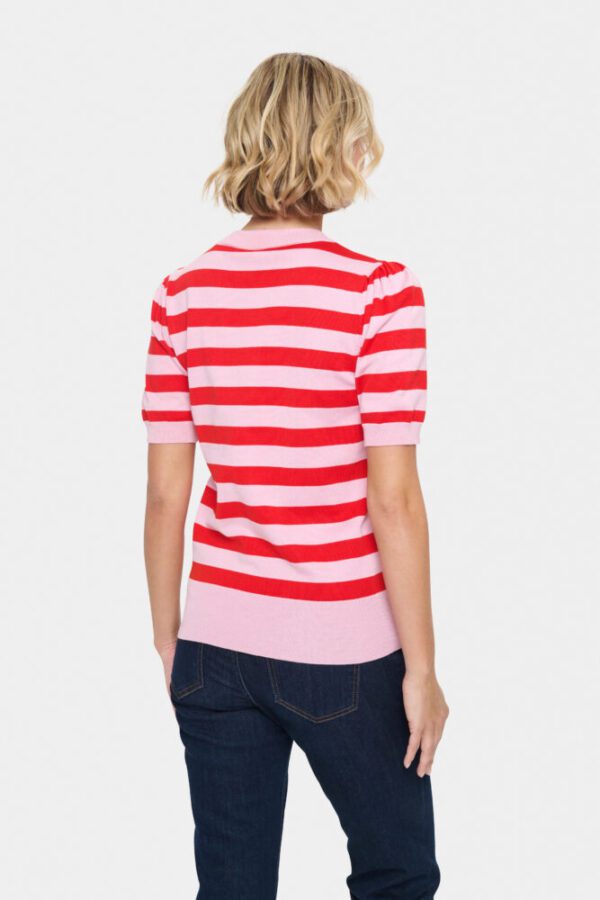 Saint Tropez Pink Flame Mila SS Block Stripe Pullover - Image 7
