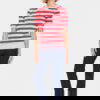 Saint Tropez Pink Flame Mila SS Block Stripe Pullover - Image 6