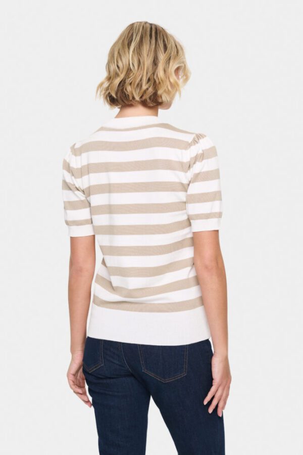 Saint Tropez Taupe Mila SS Block Stripe Pullover - Image 2