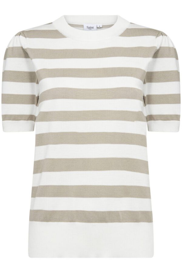Saint Tropez Taupe Mila SS Block Stripe Pullover - Image 3
