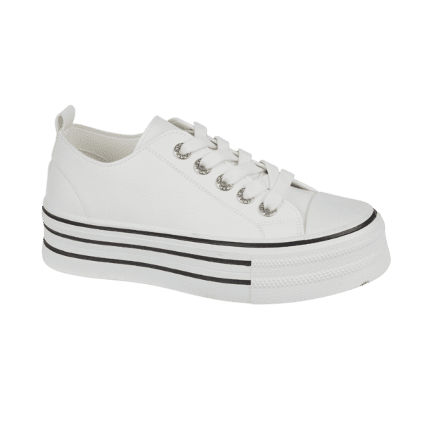 Montenegro White Stacked Trainers