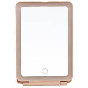 ALice Wheeler Pink - LED Light Up Soft Touch Travel Mirror (3 Light Settings)