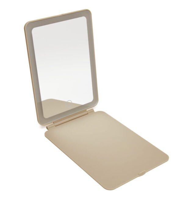Alice Wheeler Stone LED Light Up Soft Touch Travel Mirror (3 Light Settings) - Image 7