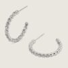 1194 White Gold Plated Stainless Steel Post Earrings - Image 2