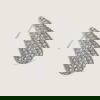 1196 White Gold Plated Stainless Steel Post Earrings - Image 2
