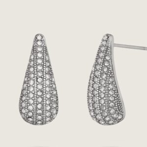 1196 White Gold Plated Stainless Steel Post Earrings