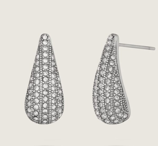 1196 White Gold Plated Stainless Steel Post Earrings