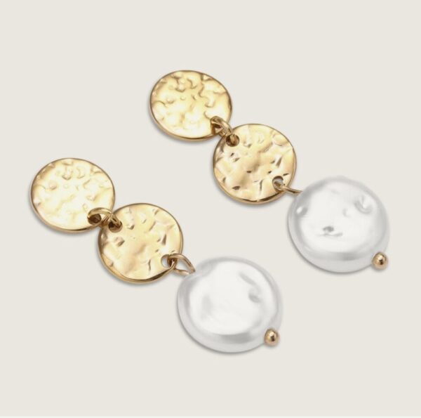 1249 18K Gold Plated Stainless Steel Post Earrings - Image 2