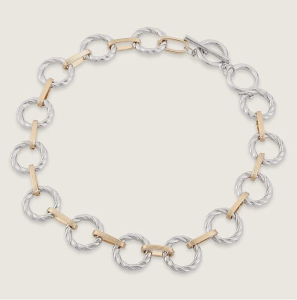 2642 Two tone short necklace