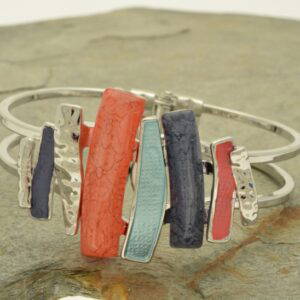 FB122 Multi Coloured Hinged Bracelet