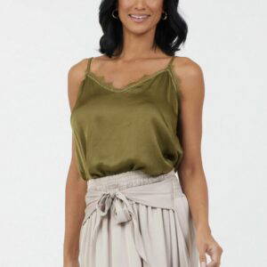 Suzy D Kerra Military Green Top
