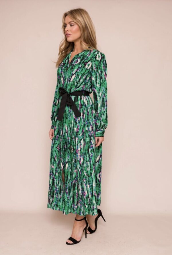 Suzy D Kyla Dress in Green & Beige - Image 2