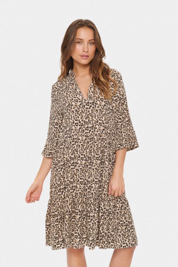 Saint Tropez Cream Leopard Eda Dress