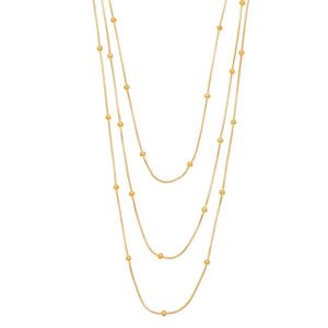 3807 Waterproof Multi Strand Ball Chain Necklace