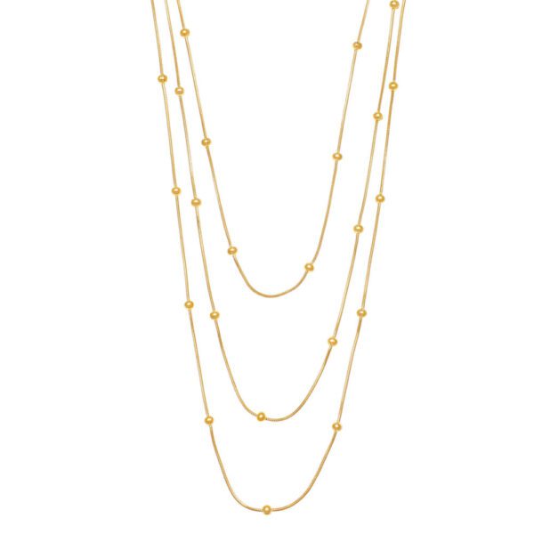 3807 Waterproof Multi Strand Ball Chain Necklace