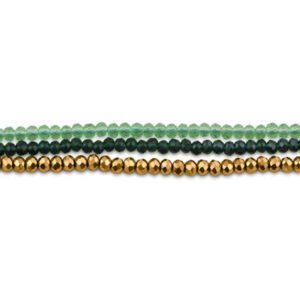 3609 Green 3 String Beaded Bracelet