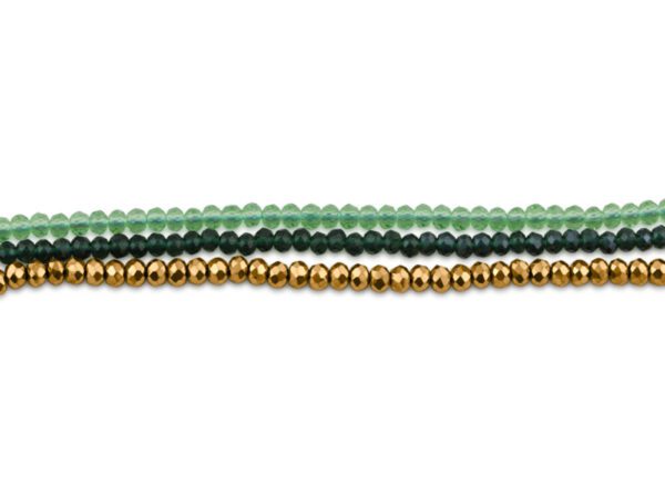 3609 Green 3 String Beaded Bracelet