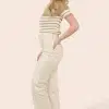 Allegra Button Jeans in White & Stone - Image 6