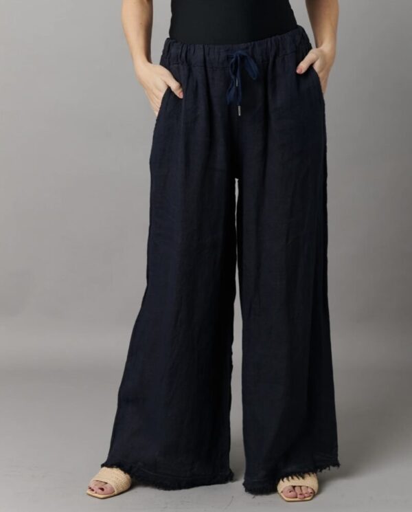 Heidi Wide Leg Linen Trousers - Image 3