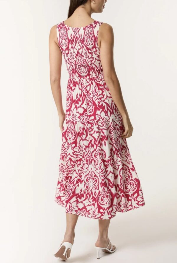 Maya Baroque Shirred Top Midi Dress - Image 3