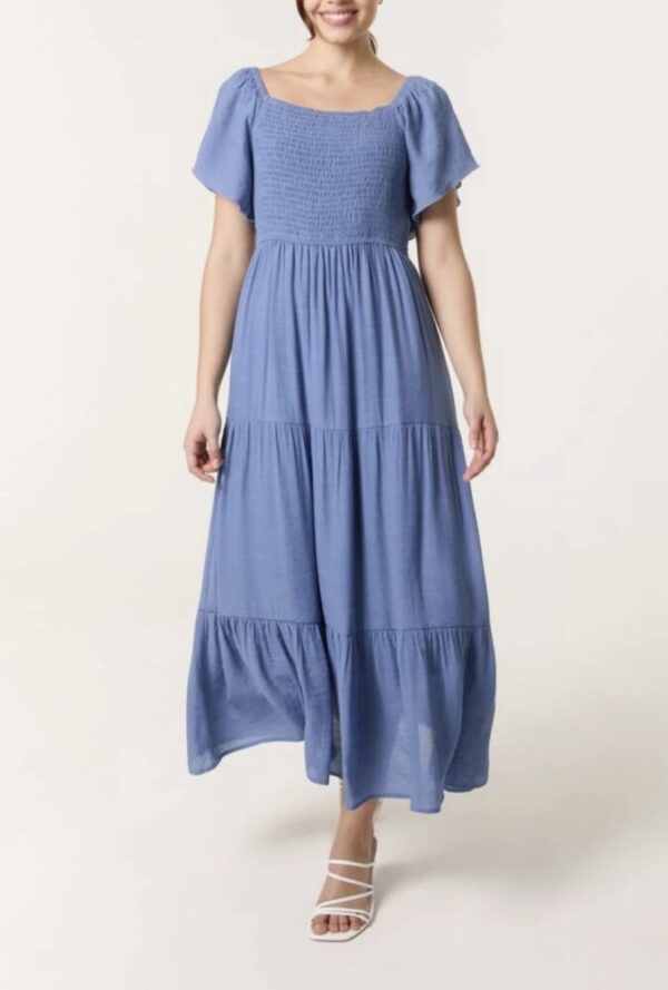 Runa Flutter Sleeve Shirred & Tiered Dress  - Image 2