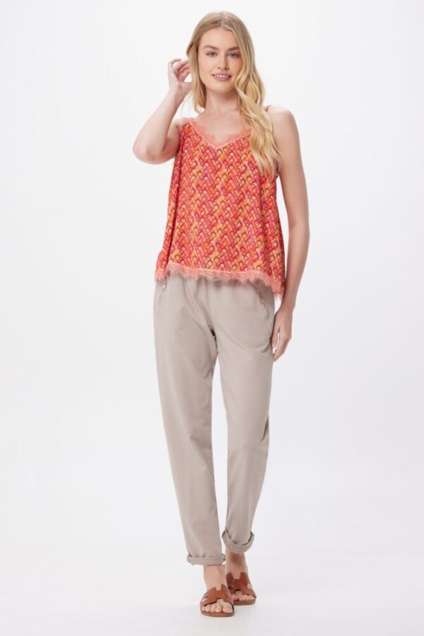 Suzy D Kenzo Silky Lace Trim Print Cami