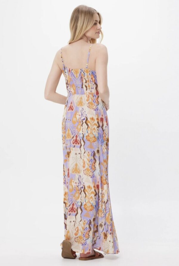 Suzy D Krystal Print Sleeveless Button Front Maxi Dress - Image 4
