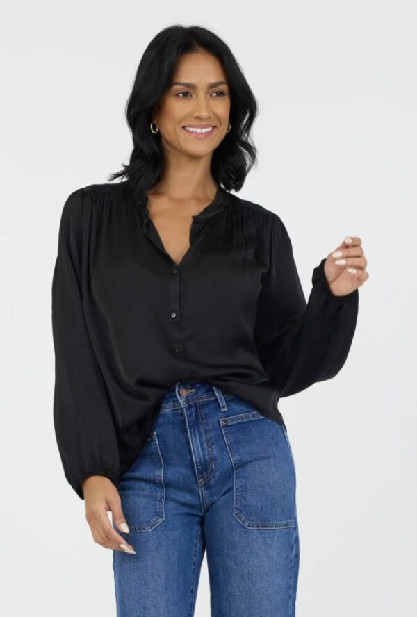 Suzy D Rose Blouse with Ruffle Collar
