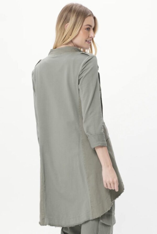 Suzy D Bernie Military Jacket in Olive & Jeans - Image 2