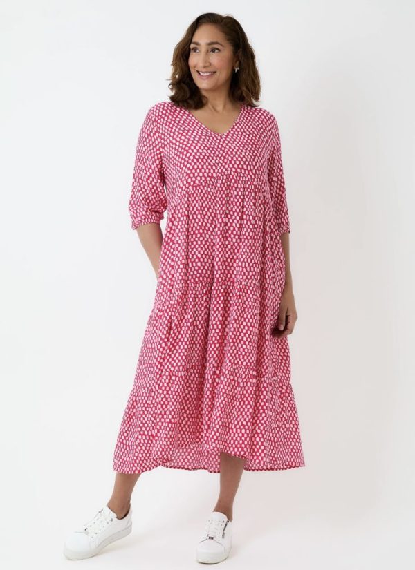 Shea Tiered V Neck Midi Dress