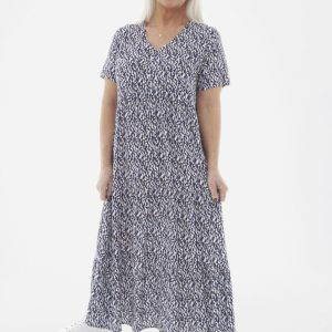 Susie Tiered Maxi Dress - Pink & Navy