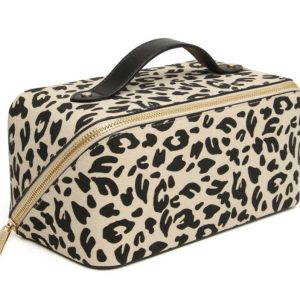 Alice Wheeler Light Leopard Train Case