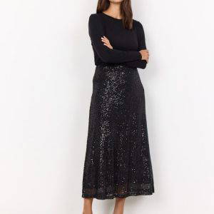 Soya Concept Nanett 3 Black Sequin Skirt