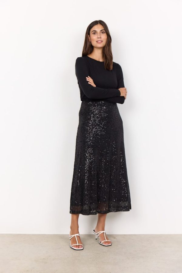 Soya Concept Nanett 3 Black Sequin Skirt