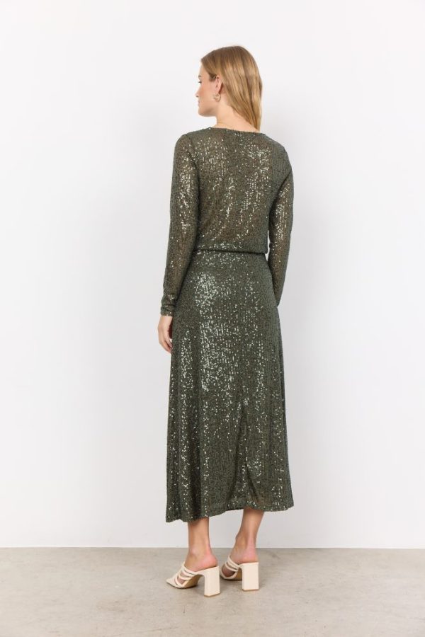 Soya Concept Dark Green Nanett 3 Sequin Skirt - Image 4