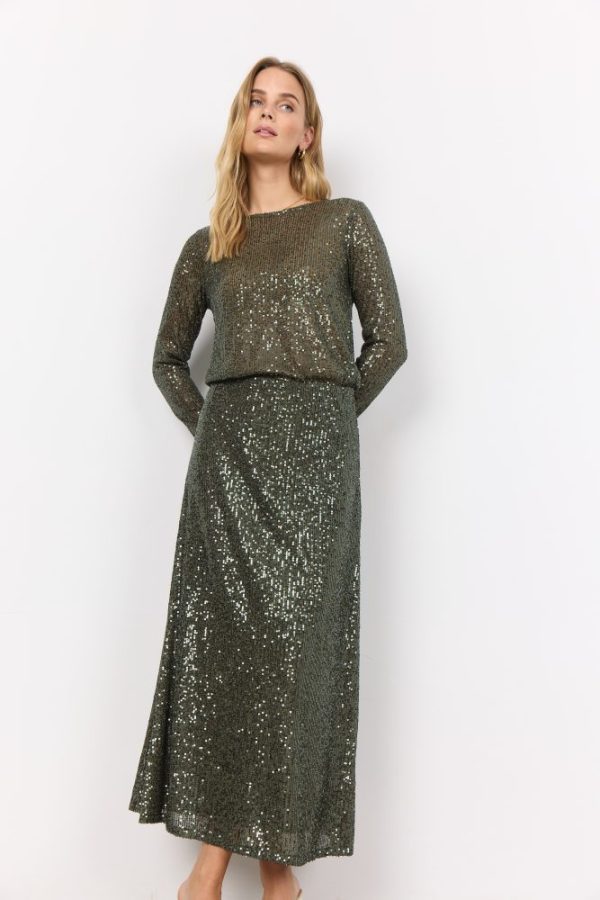 Soya Concept Dark Green Nanett 3 Sequin Skirt