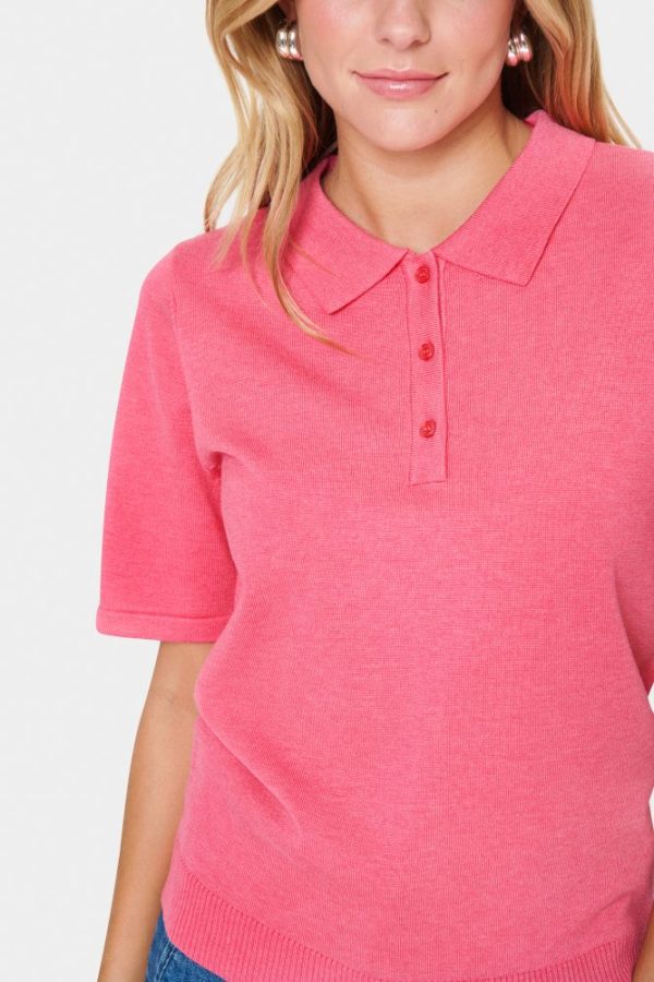 Saint Tripez Polo SS Pullover - Fruit Dove Melange - Image 2