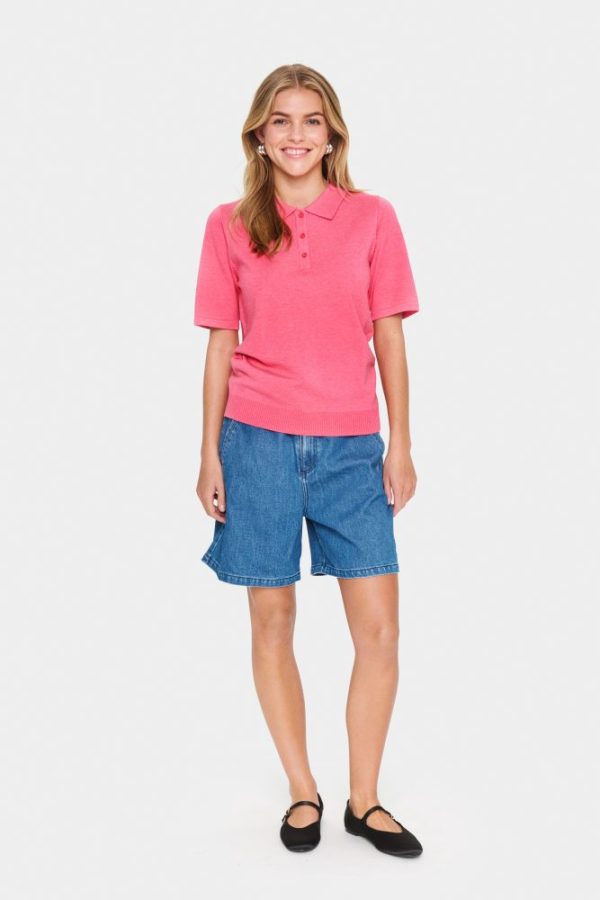 Saint Tripez Polo SS Pullover - Fruit Dove Melange - Image 7