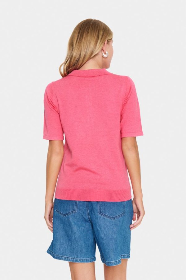 Saint Tripez Polo SS Pullover - Fruit Dove Melange - Image 5