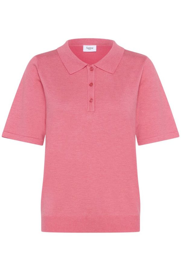 Saint Tripez Polo SS Pullover - Fruit Dove Melange - Image 4