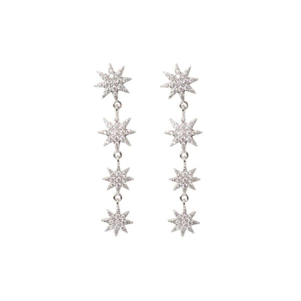 0907 Multi Drop Star Earrings in Gold & Silver - Image 3