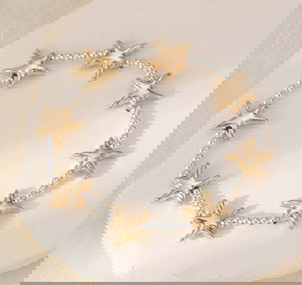 283 Starfish Two Tone Stretch Bracelet