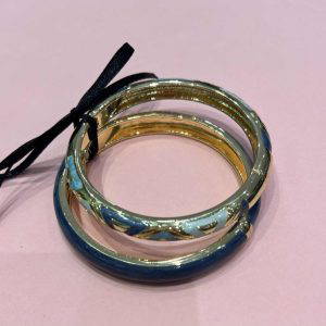3102 Set of Two Blue Enamel Bangles