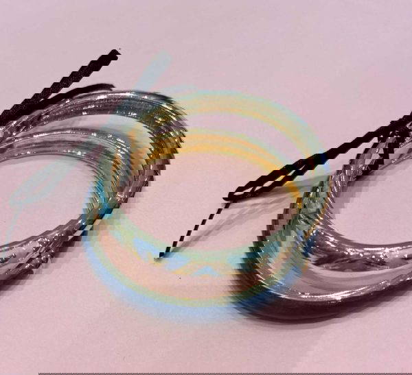 3102 Set of Two Blue Enamel Bangles