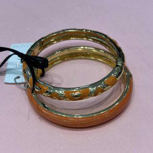 3015 Set of Two Orange Enamel Bangles