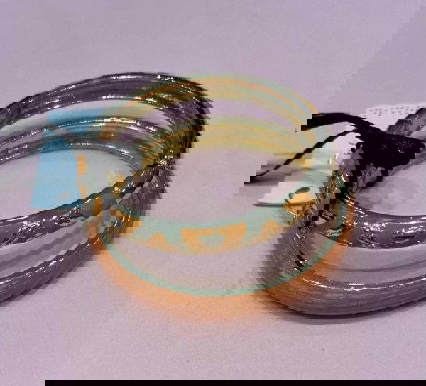 3015 Set of Two Orange Enamel Bangles
