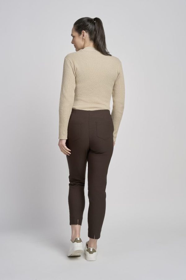 Pinns 302CT Brown Brushed Ankle Grazer Trousers - Image 2