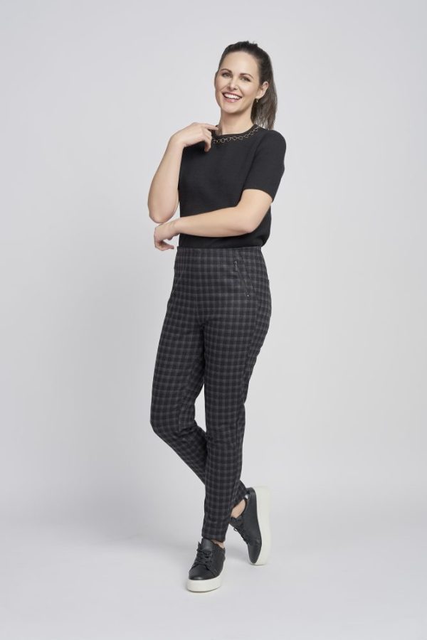 Pinns 420TS Small Grey Check Trousers - Image 4